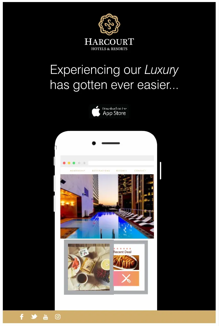Harcourt Hotels & Resorts — App launch