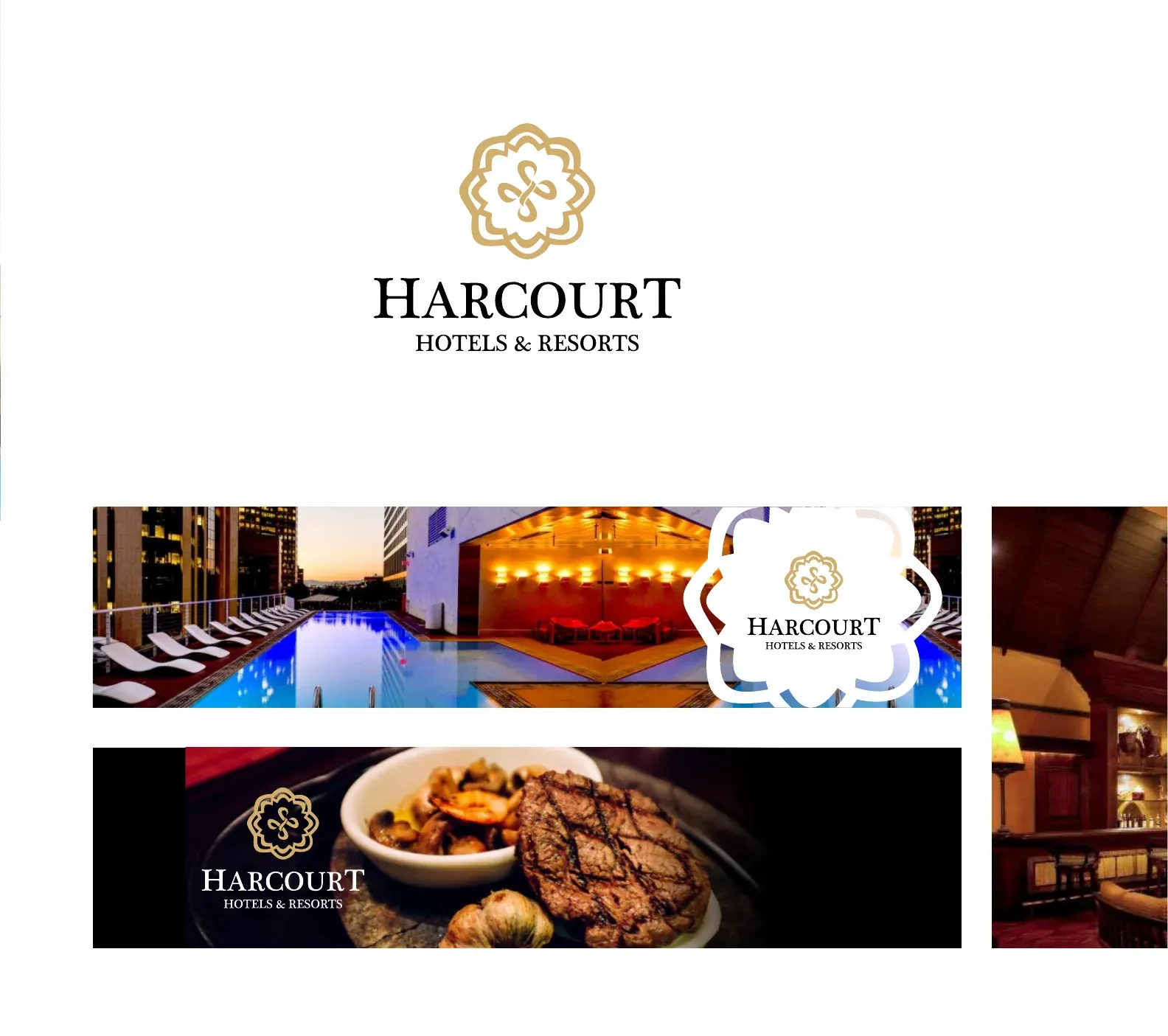 Harcourt Hotels & Resorts — brand identity, web design, advertising