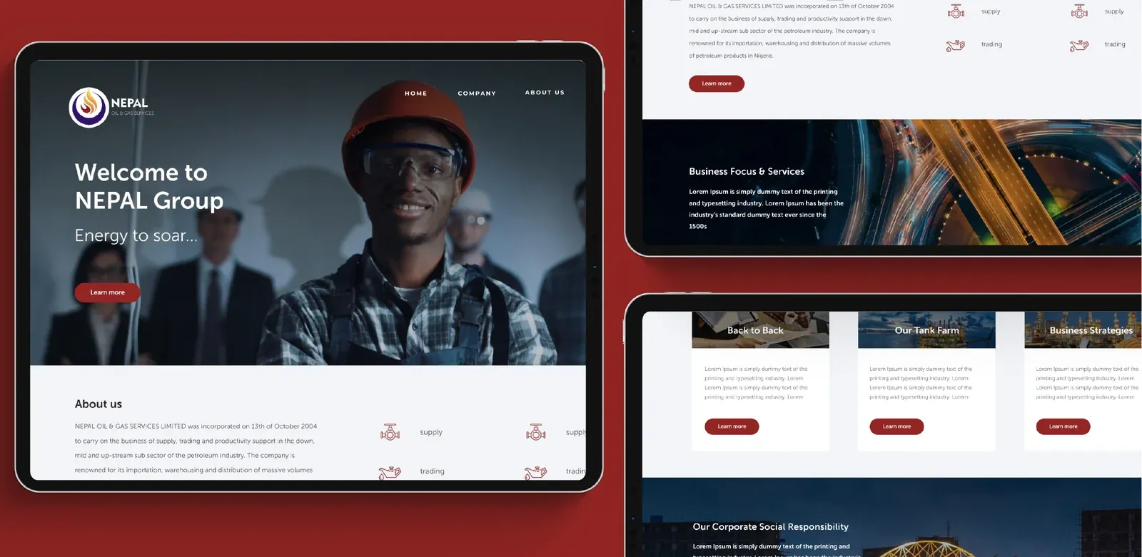 NEPAL Oil & Gas — ui design, web