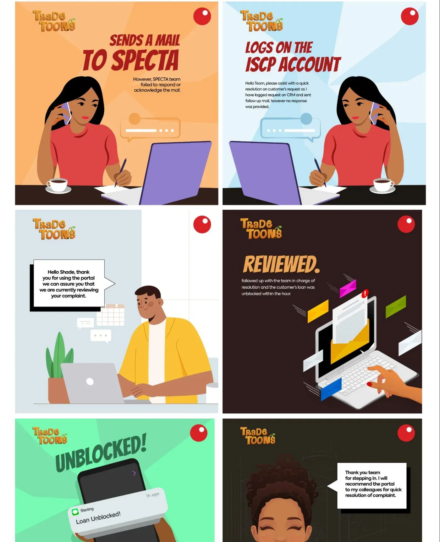 Sterling Bank — Trade Toons, an illustrated service series