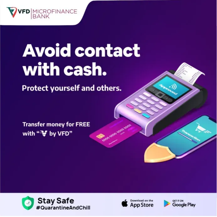 VFD Microfinance Bank — Contactless payments, “Avoid contact with cash”
