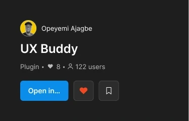 The UX Buddy Figma Community listing showing 122 users.